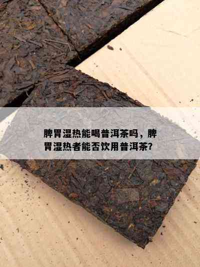 脾胃湿热能喝普洱茶吗，脾胃湿热者能否饮用普洱茶？