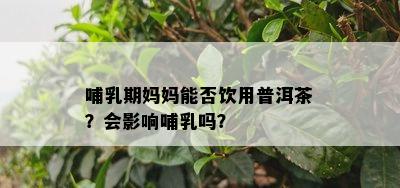 哺乳期妈妈能否饮用普洱茶？会影响哺乳吗？