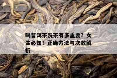 喝普洱茶洗茶有多重要？女生必知！正确方法与次数解析