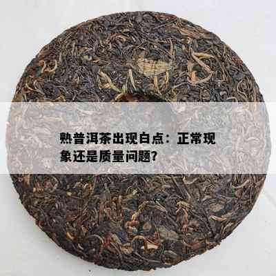 熟普洱茶出现白点：正常现象还是质量问题？