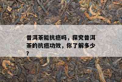 普洱茶能抗癌吗，探究普洱茶的抗癌功效，你了解多少？