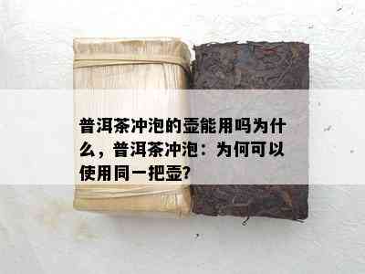 普洱茶冲泡的壶能用吗为什么，普洱茶冲泡：为何可以使用同一把壶？