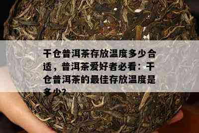 干仓普洱茶存放温度多少合适，普洱茶爱好者必看：干仓普洱茶的更佳存放温度是多少？