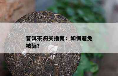 普洱茶购买指南：如何避免被骗？