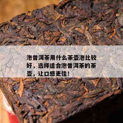 泡普洱茶用什么茶壶泡比较好，选择适合泡普洱茶的茶壶，让口感更佳！