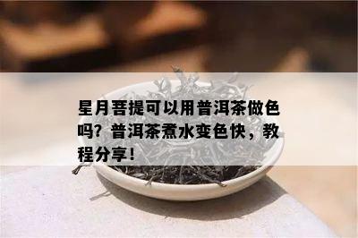 星月菩提可以用普洱茶做色吗？普洱茶煮水变色快，教程分享！