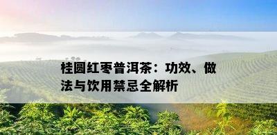 桂圆红枣普洱茶：功效、做法与饮用禁忌全解析