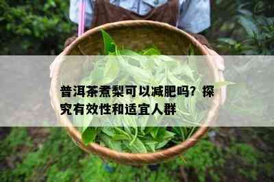 普洱茶煮梨可以减肥吗？探究有效性和适宜人群