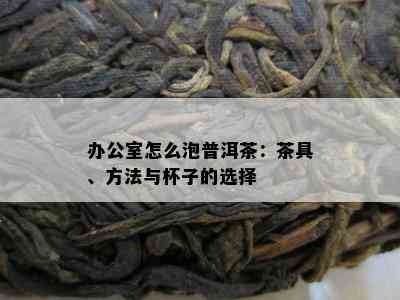 办公室怎么泡普洱茶：茶具、方法与杯子的选择