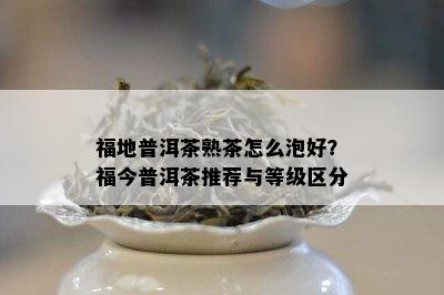 福地普洱茶熟茶怎么泡好？福今普洱茶推荐与等级区分