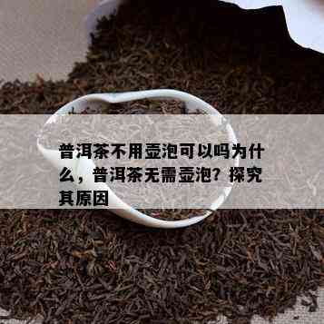 普洱茶不用壶泡可以吗为什么，普洱茶无需壶泡？探究其原因