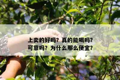 上卖的好吗？真的能喝吗？可靠吗？为什么那么便宜？