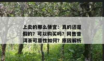 上卖的那么便宜：真的还是假的？可以购买吗？网售普洱茶可靠性如何？原因解析