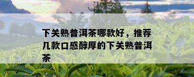 下关熟普洱茶哪款好，推荐几款口感醇厚的下关熟普洱茶