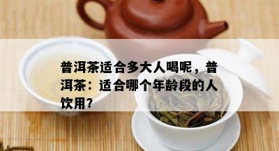 普洱茶适合多大人喝呢，普洱茶：适合哪个年龄段的人饮用？