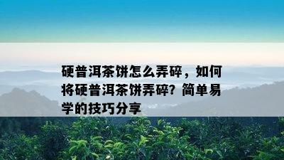 硬普洱茶饼怎么弄碎，如何将硬普洱茶饼弄碎？简单易学的技巧分享