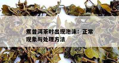 煮普洱茶时出现泡沫：正常现象与处理方法