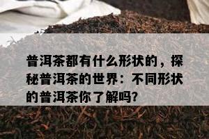 普洱茶都有什么形状的，探秘普洱茶的世界：不同形状的普洱茶你了解吗？