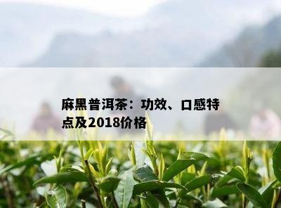 麻黑普洱茶：功效、口感特点及2018价格