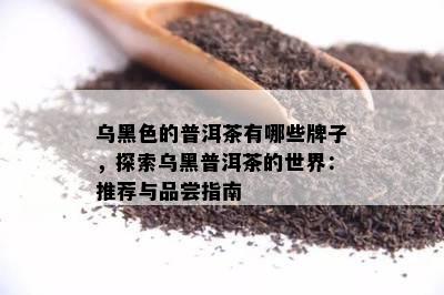 乌黑色的普洱茶有哪些牌子，探索乌黑普洱茶的世界：推荐与品尝指南