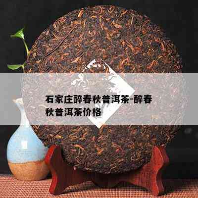 石家庄醉春秋普洱茶-醉春秋普洱茶价格