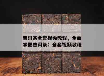 普洱茶全套视频教程，全面掌握普洱茶：全套视频教程