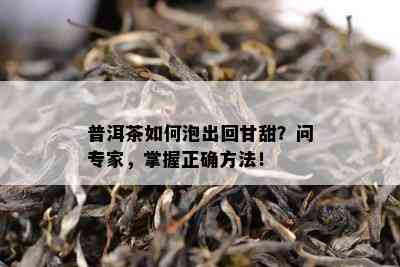 普洱茶如何泡出回甘甜？问专家，掌握正确方法！