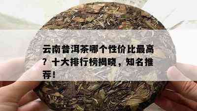 云南普洱茶哪个性价比更高？十大排行榜揭晓，知名推荐！