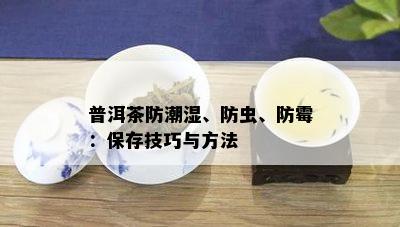 普洱茶防潮湿、防虫、防霉：保存技巧与方法