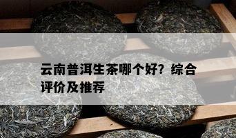 云南普洱生茶哪个好？综合评价及推荐