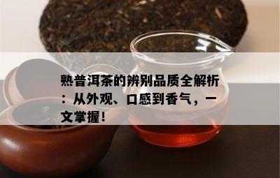 熟普洱茶的辨别品质全解析：从外观、口感到香气，一文掌握！