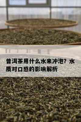 普洱茶用什么水来冲泡？水质对口感的影响解析