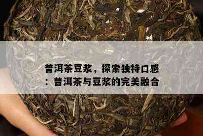 普洱茶豆浆，探索独特口感：普洱茶与豆浆的完美融合