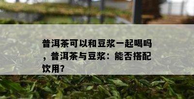 普洱茶可以和豆浆一起喝吗，普洱茶与豆浆：能否搭配饮用？