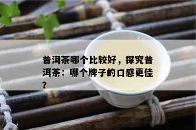 普洱茶哪个比较好，探究普洱茶：哪个牌子的口感更佳？