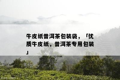 牛皮纸普洱茶包装袋，「优质牛皮纸，普洱茶专用包装」