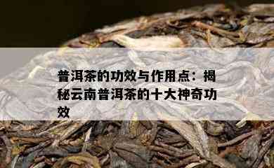 普洱茶的功效与作用点：揭秘云南普洱茶的十大神奇功效