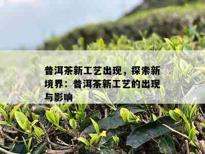 普洱茶新工艺出现，探索新境界：普洱茶新工艺的出现与影响