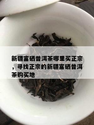 新疆富硒普洱茶哪里买正宗，寻找正宗的新疆富硒普洱茶购买地