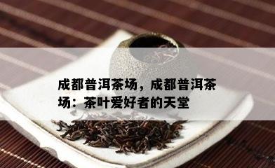 成都普洱茶场，成都普洱茶场：茶叶爱好者的天堂