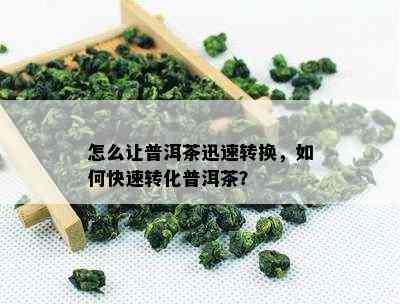 怎么让普洱茶迅速转换，如何快速转化普洱茶？