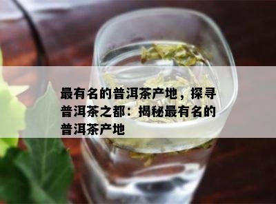 最有名的普洱茶产地，探寻普洱茶之都：揭秘最有名的普洱茶产地