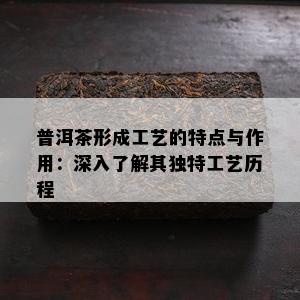 普洱茶形成工艺的特点与作用：深入了解其独特工艺历程