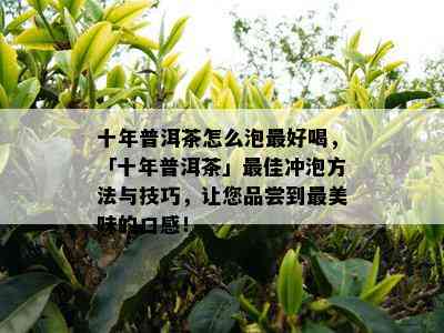 十年普洱茶怎么泡更好喝，「十年普洱茶」更佳冲泡方法与技巧，让您品尝到最美味的口感！