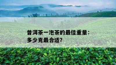 普洱茶一泡茶的更佳重量：多少克最合适？