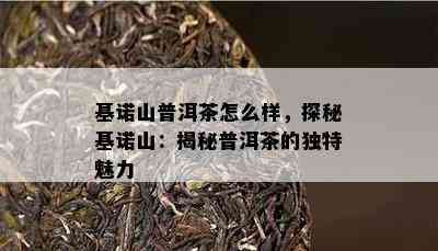 基诺山普洱茶怎么样，探秘基诺山：揭秘普洱茶的独特魅力