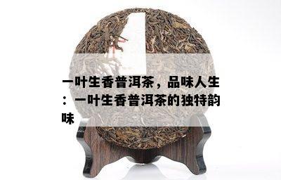 一叶生香普洱茶，品味人生：一叶生香普洱茶的独特韵味