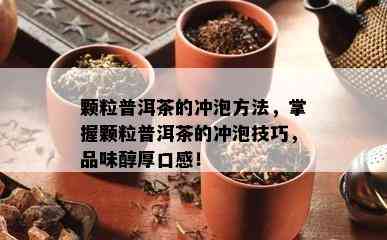 颗粒普洱茶的冲泡方法，掌握颗粒普洱茶的冲泡技巧，品味醇厚口感！