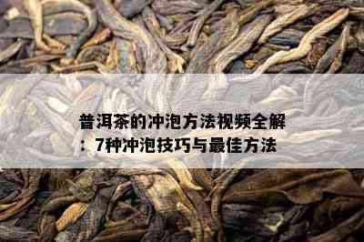 普洱茶的冲泡方法视频全解：7种冲泡技巧与更佳方法