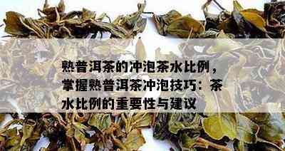 熟普洱茶的冲泡茶水比例，掌握熟普洱茶冲泡技巧：茶水比例的重要性与建议